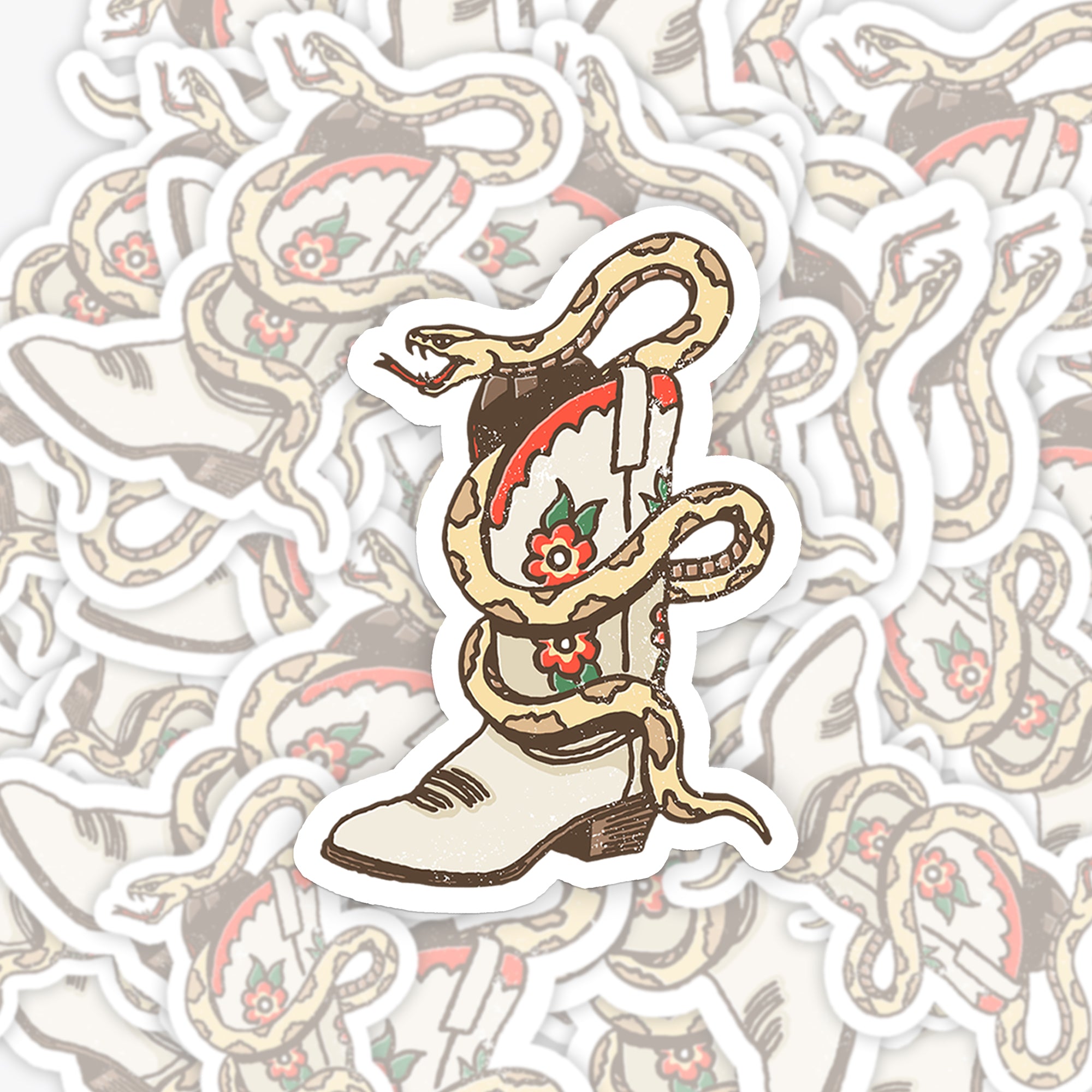 Snake in the Boot Sticker