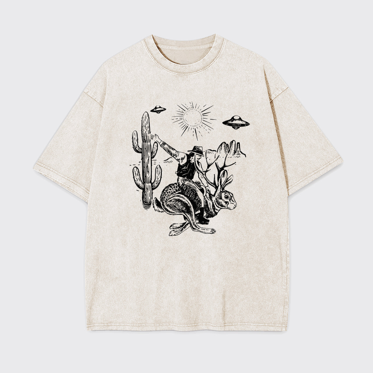 Cowboy Riding Jackalope Garment-dye Tees