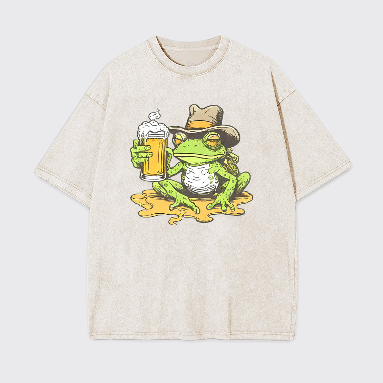 Frog And Beer Garment-dye Tees