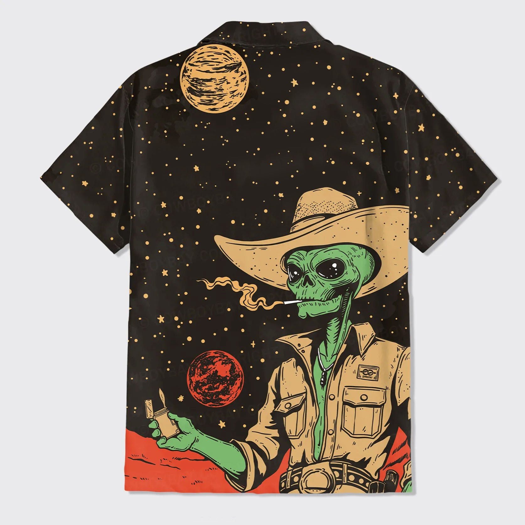 Cowboy Alien Button Up Shirts