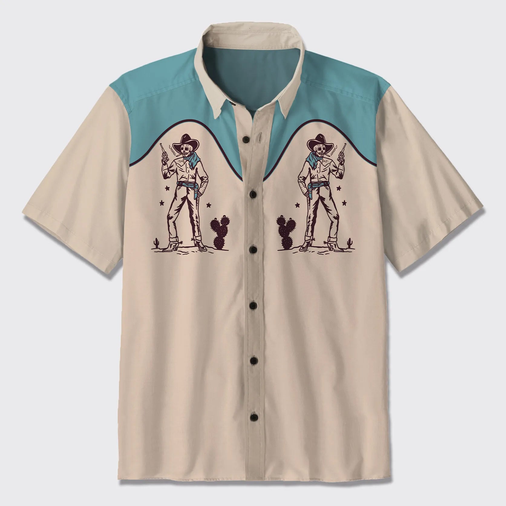 Skeleton Cowboy Button Up Shirts