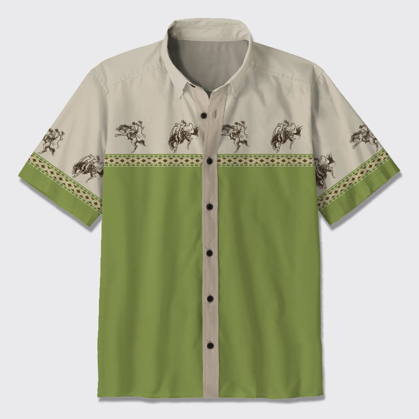 Cowboy Pattern Button Up Shirts