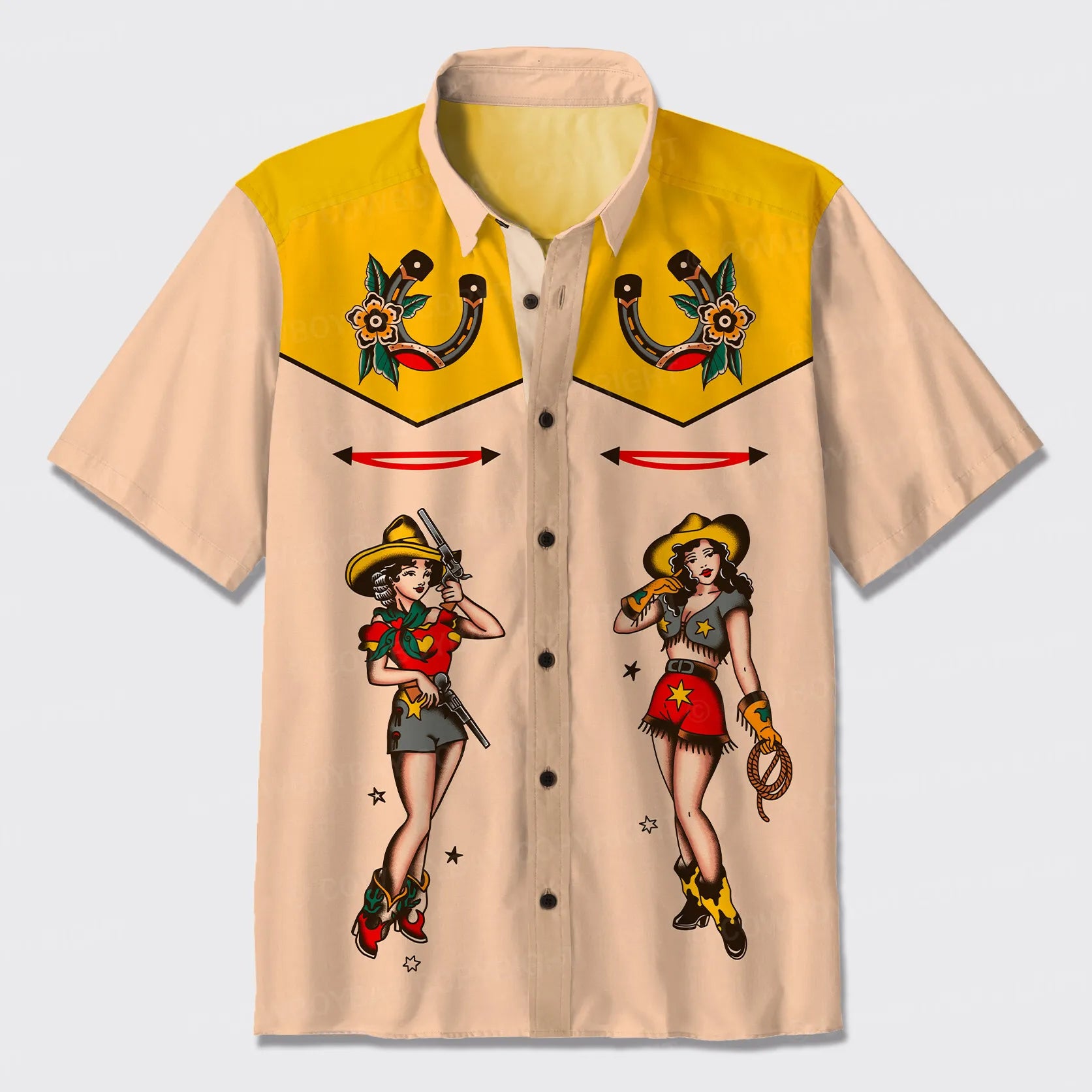 Cowgirl Happy Button Up Shirts