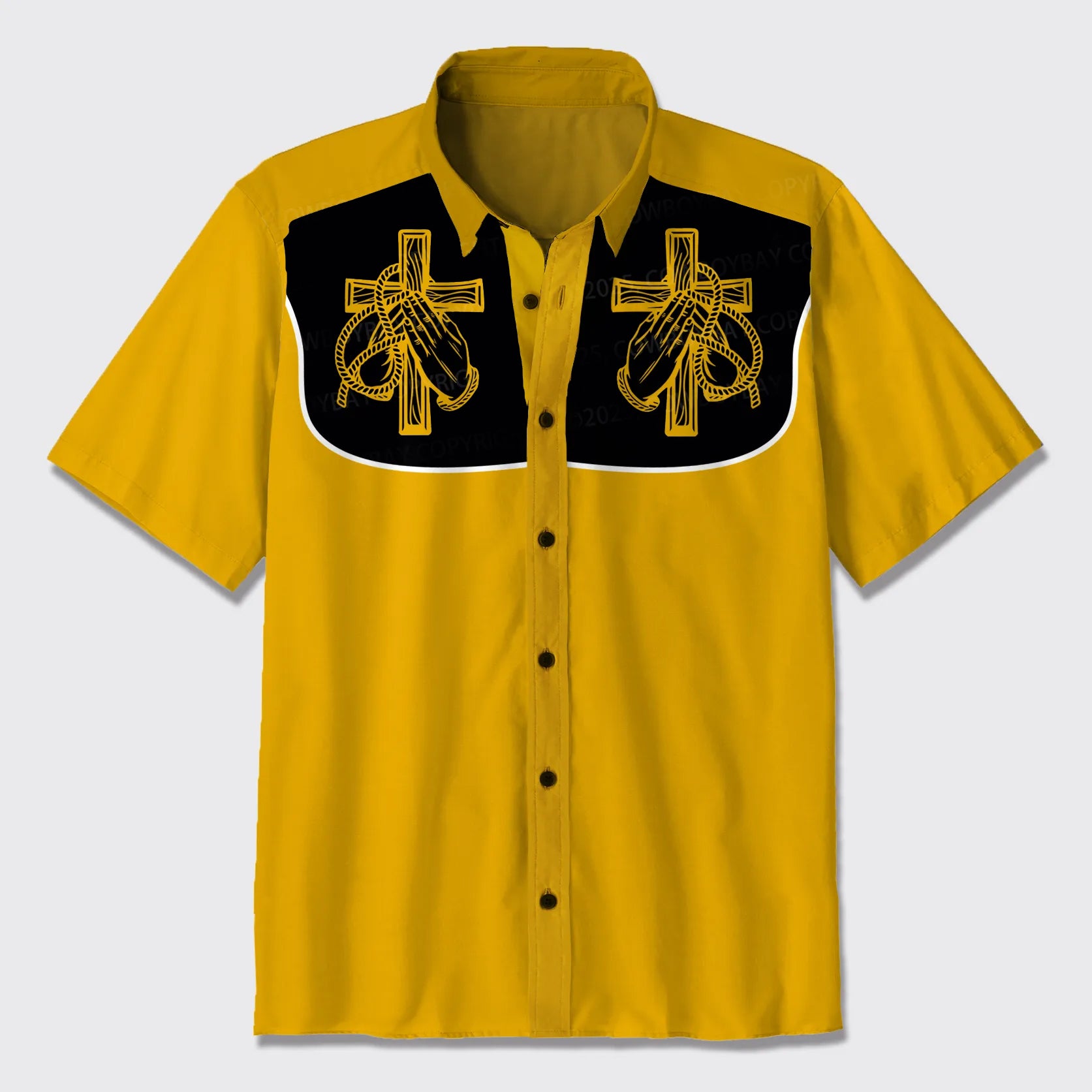 Easter Cross With Bridle Button Up Shirts