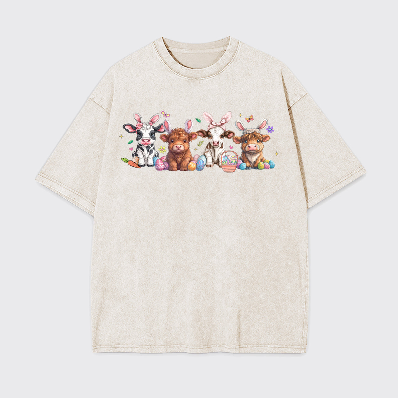 Easter Day Cow Garment-dye Tees