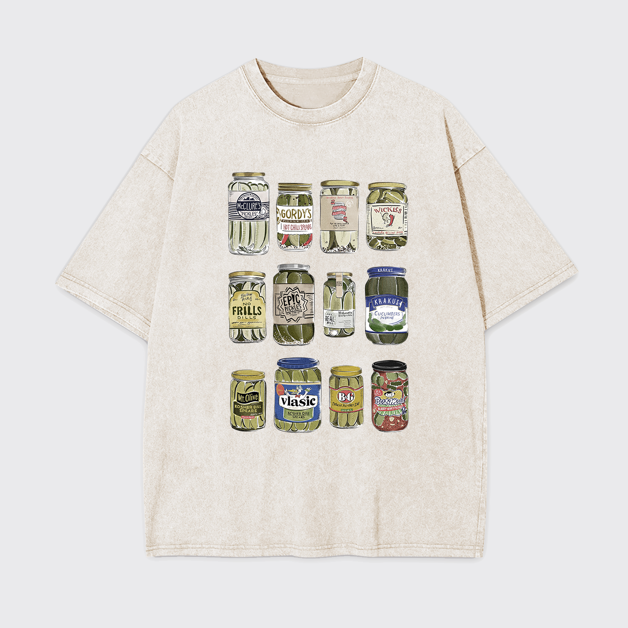 Vintage Canned Pickles Funny Garment-dye Tees