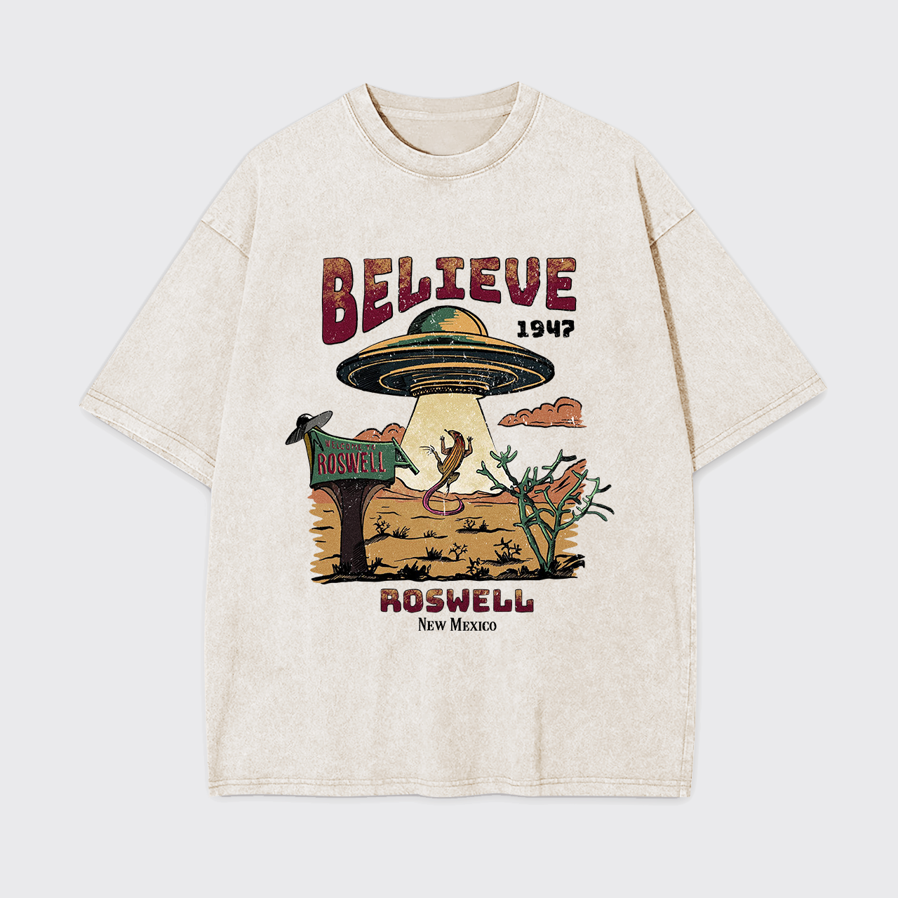 Believe Alien Garment-dye Tees