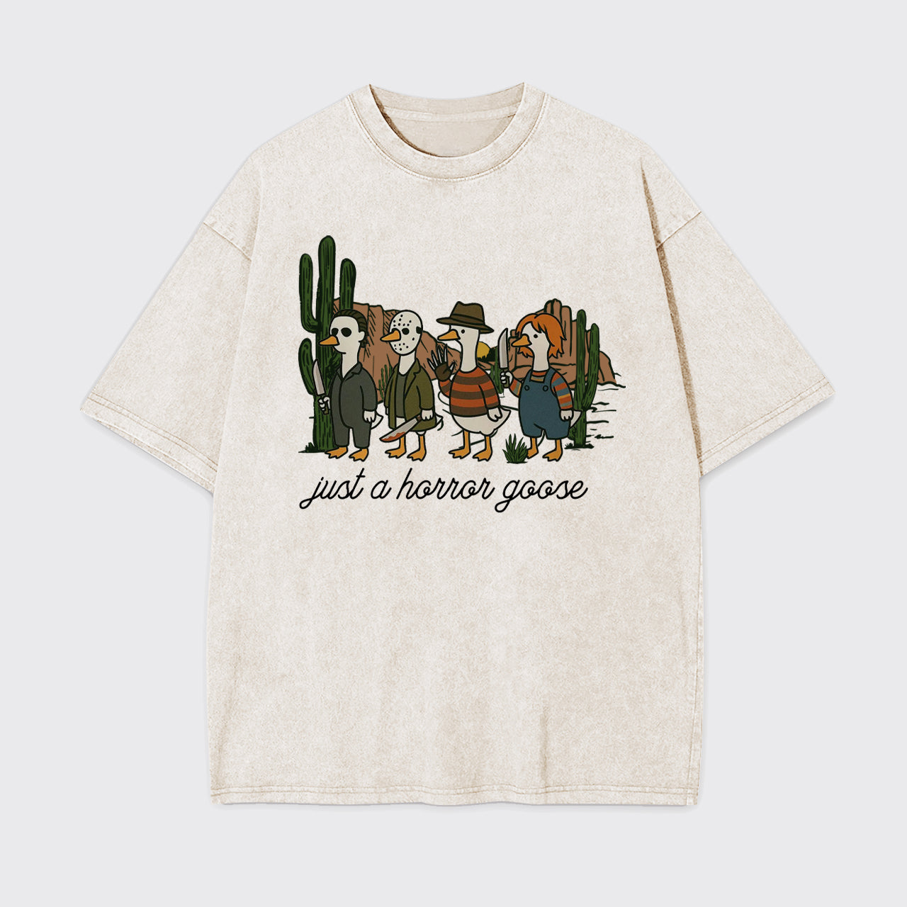 Funny Halloween Just A Horror Goose Garment-dye Tees