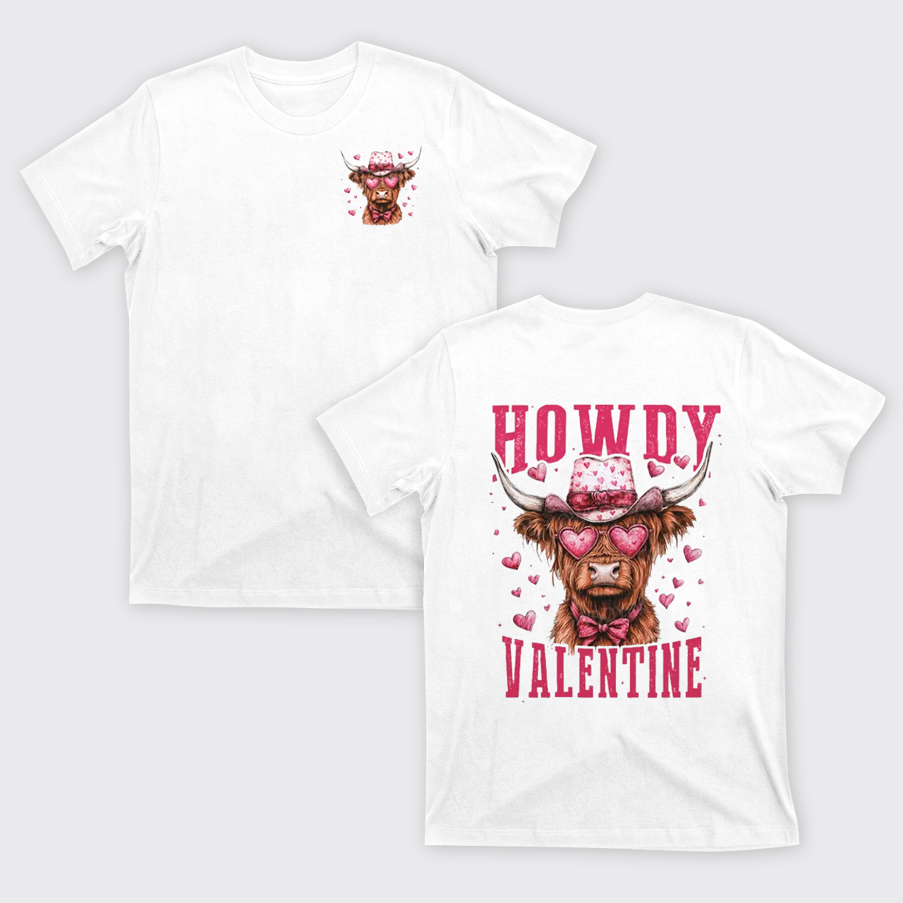 Valentine Highland Cow T-Shirts