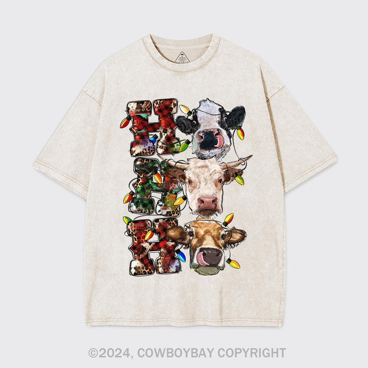 Ho Ho Ho Cows Garment-dye Tees