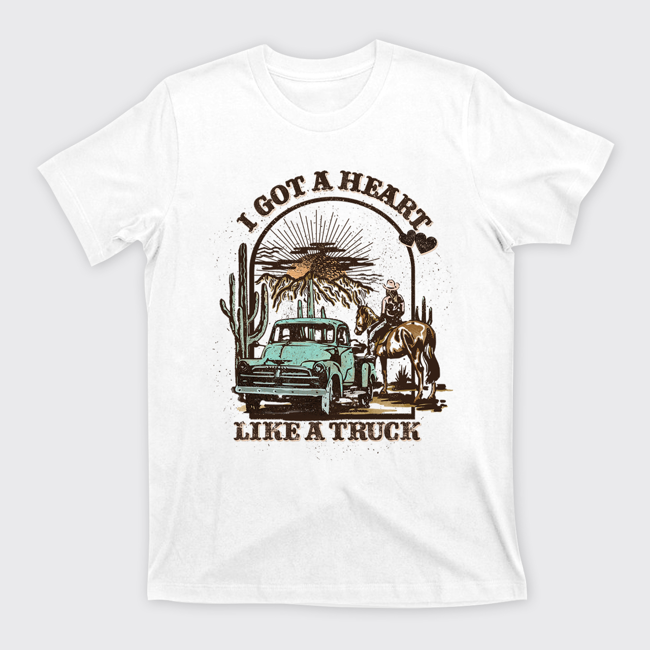 Heart Like A Truck Western Sunset T-Shirts