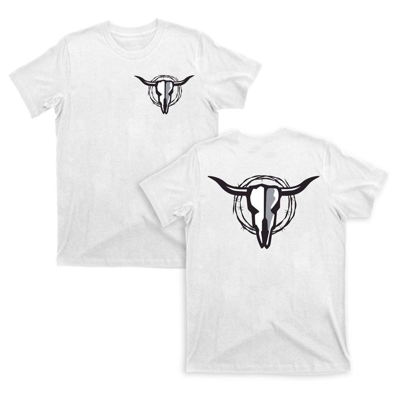 Cow Skull with Barbed Wire T-Shirts