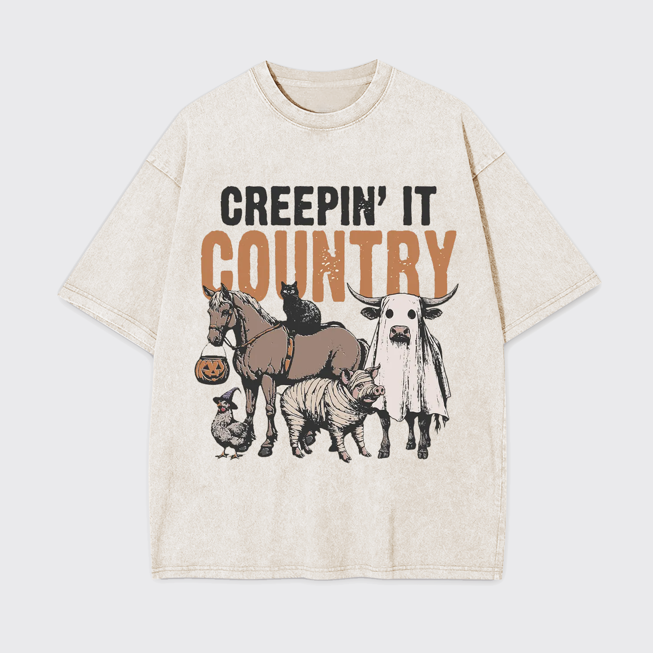 Western Farm Animals Halloween Garment-dye Tees