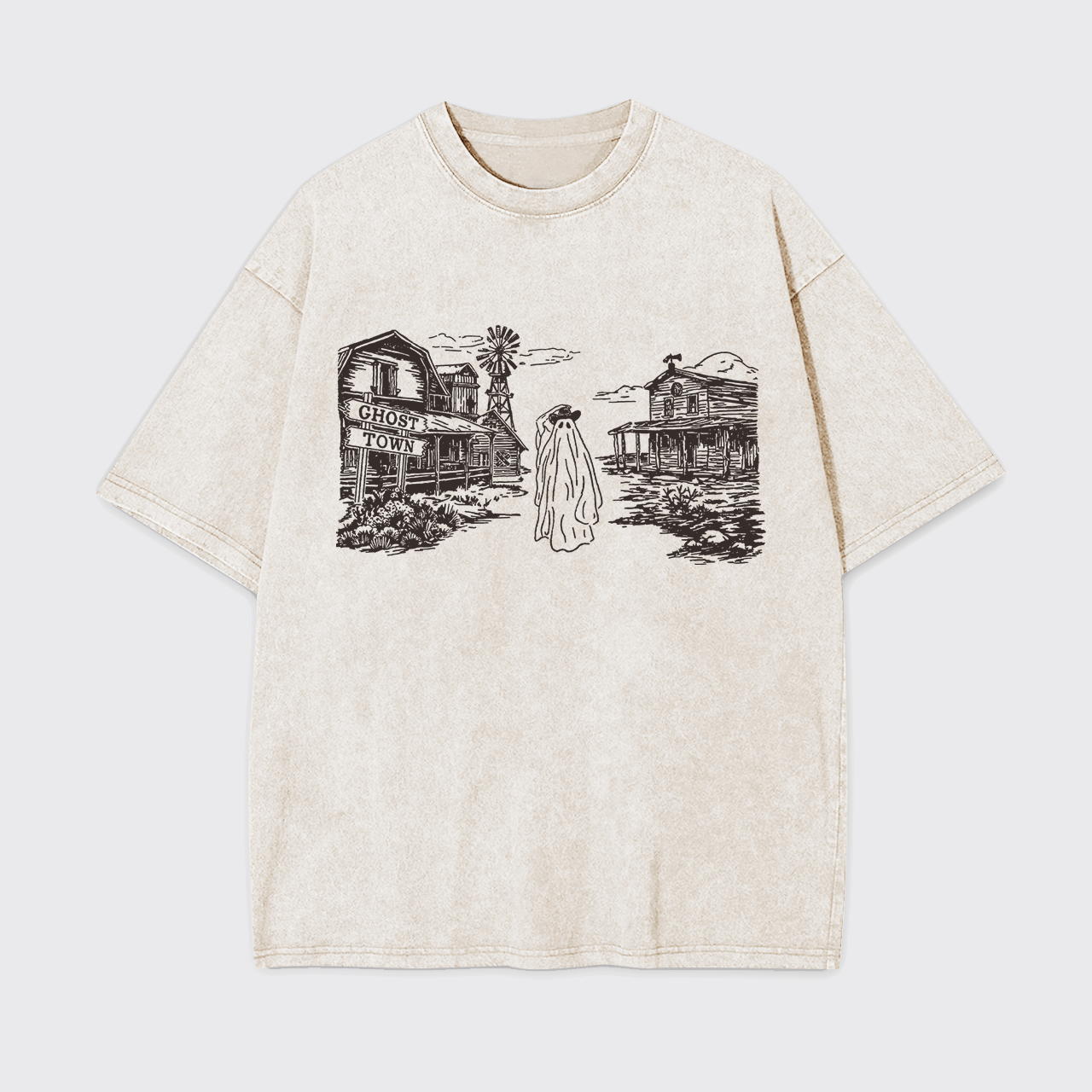 Western Halloween Ghost Town Garment-dye Tees