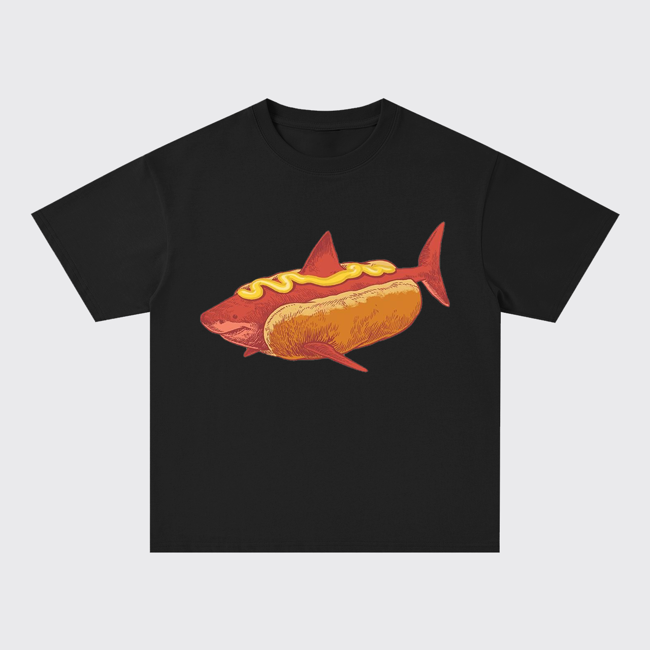 Hot Dog Shark Oversize T-Shirts