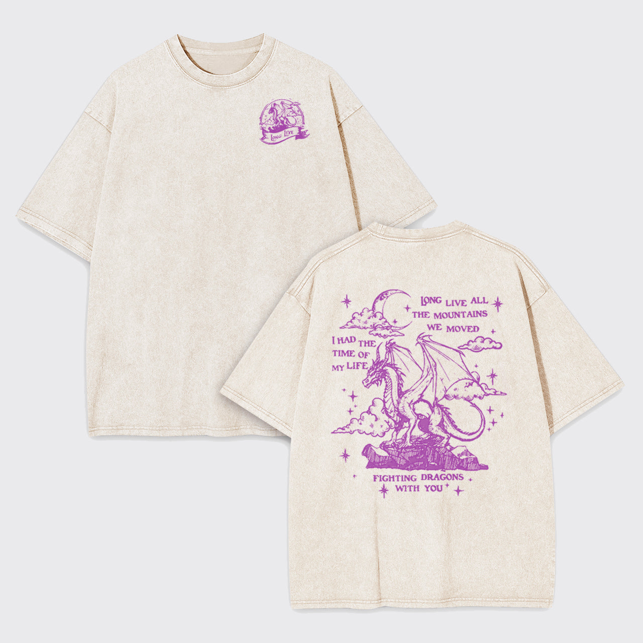 Dragon Fighting In The Castle Garment-dye Tees