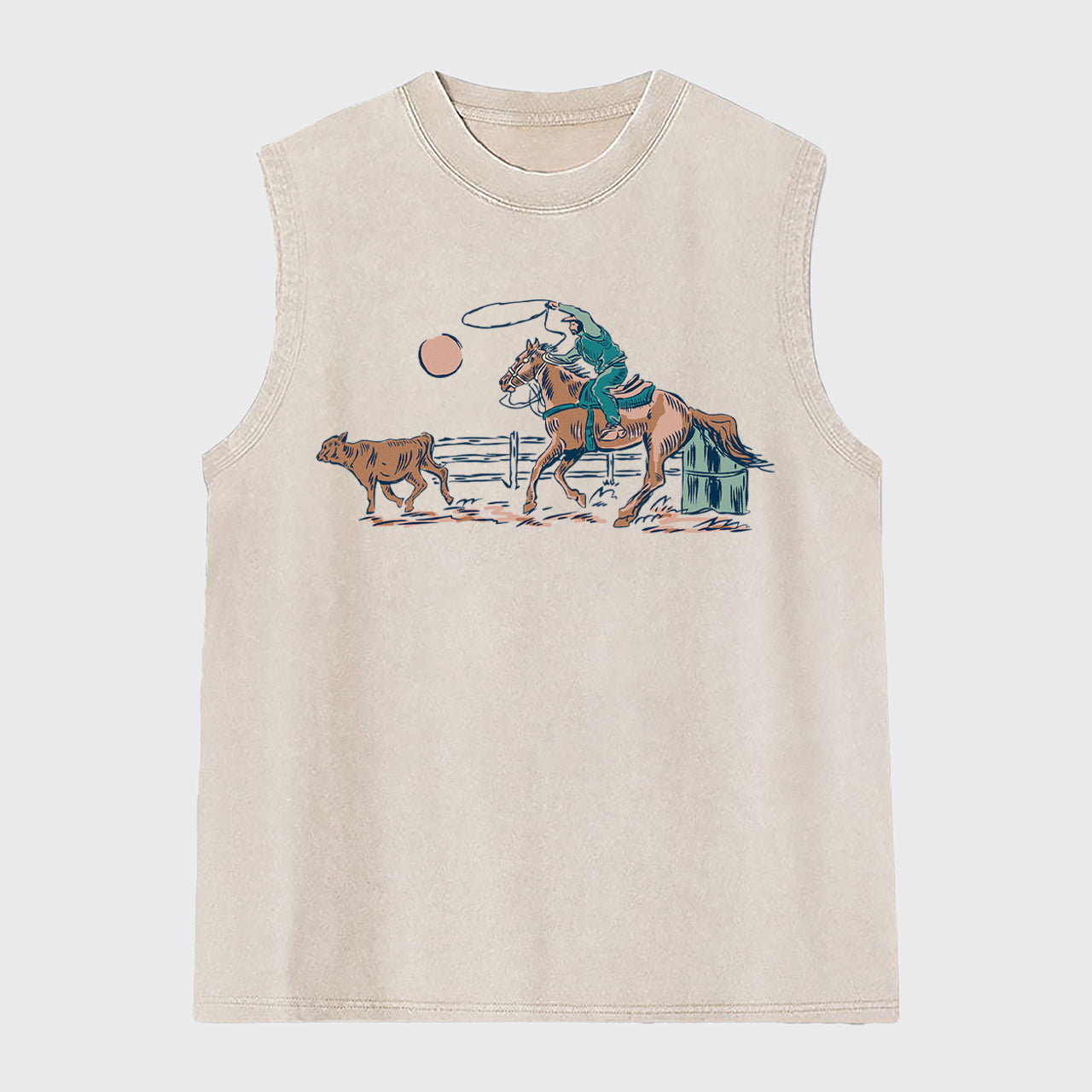 Western Cowboy Rodeo Washed Tanks