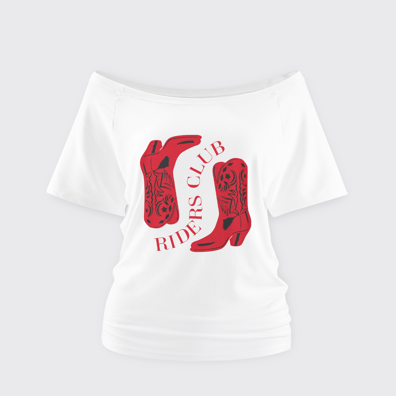 Cowgirl Boots Off Shoulder Top