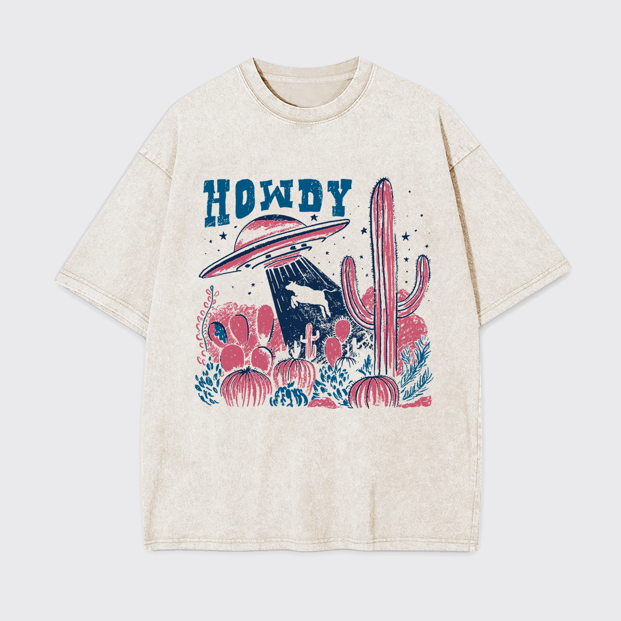 Howdy,Cow Abduction Garment-dye Tees