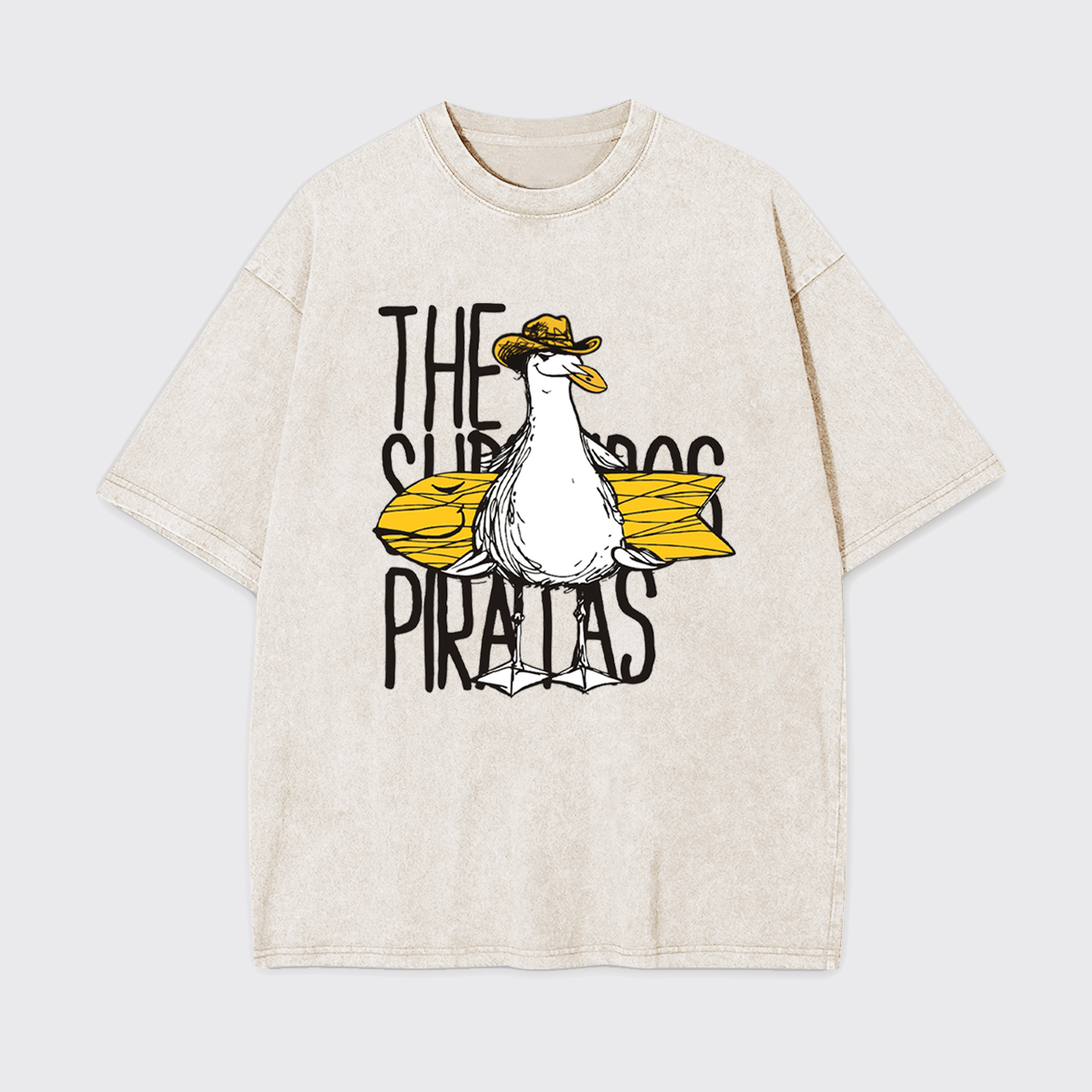Seagull Pirate Meets Cowboy Garment-dye Tees