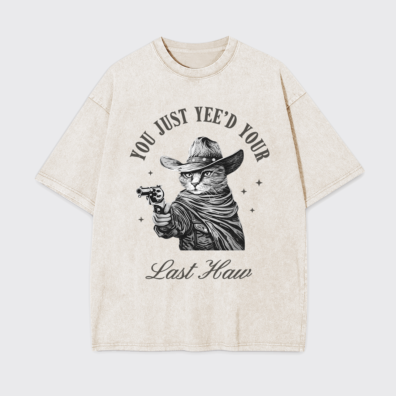 Western Cowboy Cats Love To Shoot Garment-dye Tees