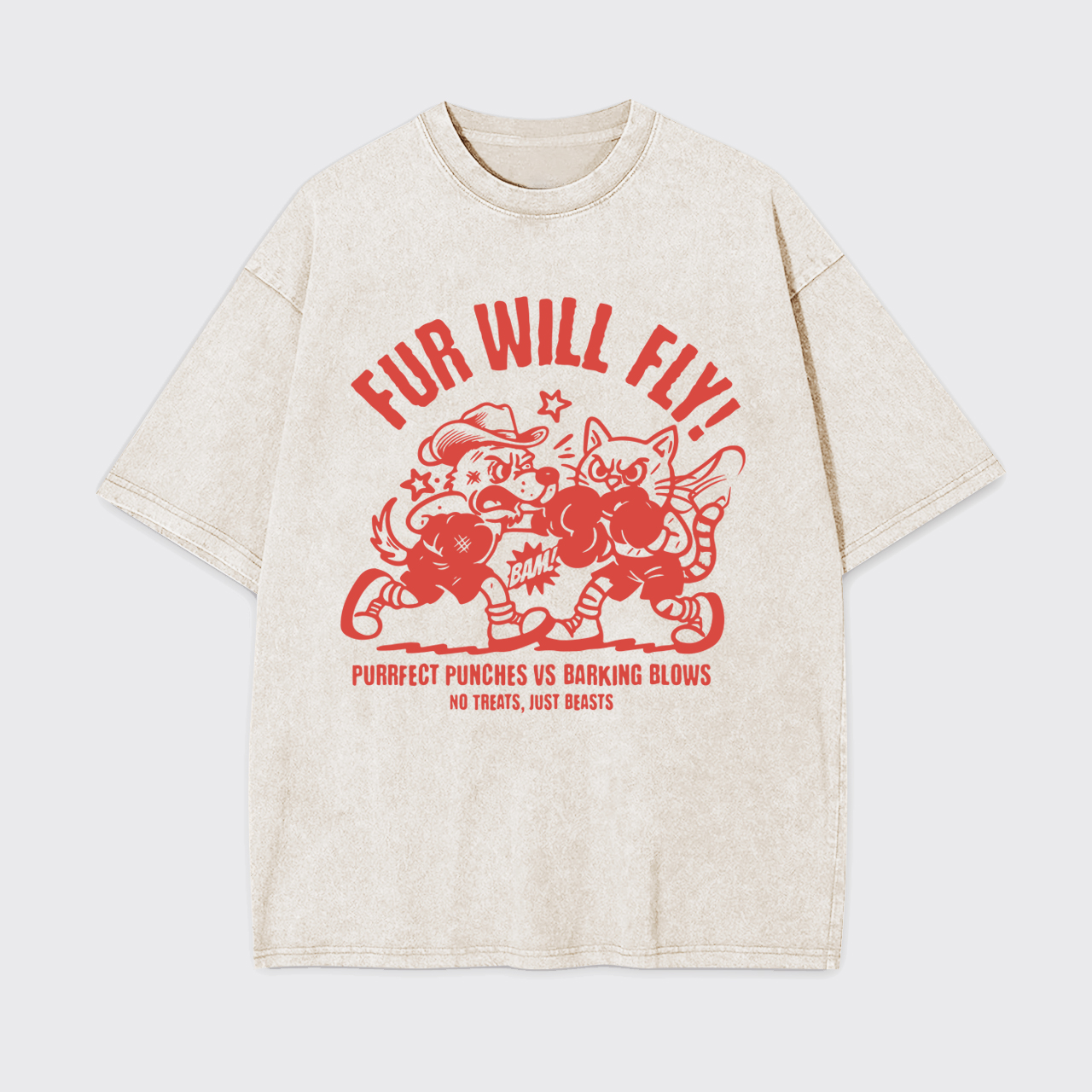 Western Purrfect Punches VS Barking Blows Garment-dye Tees