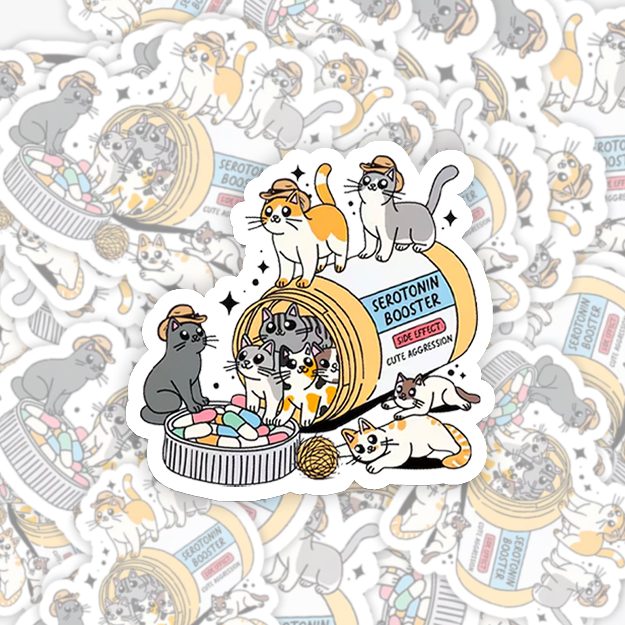 Serotonin Booster Cats_Broncobay Sticker
