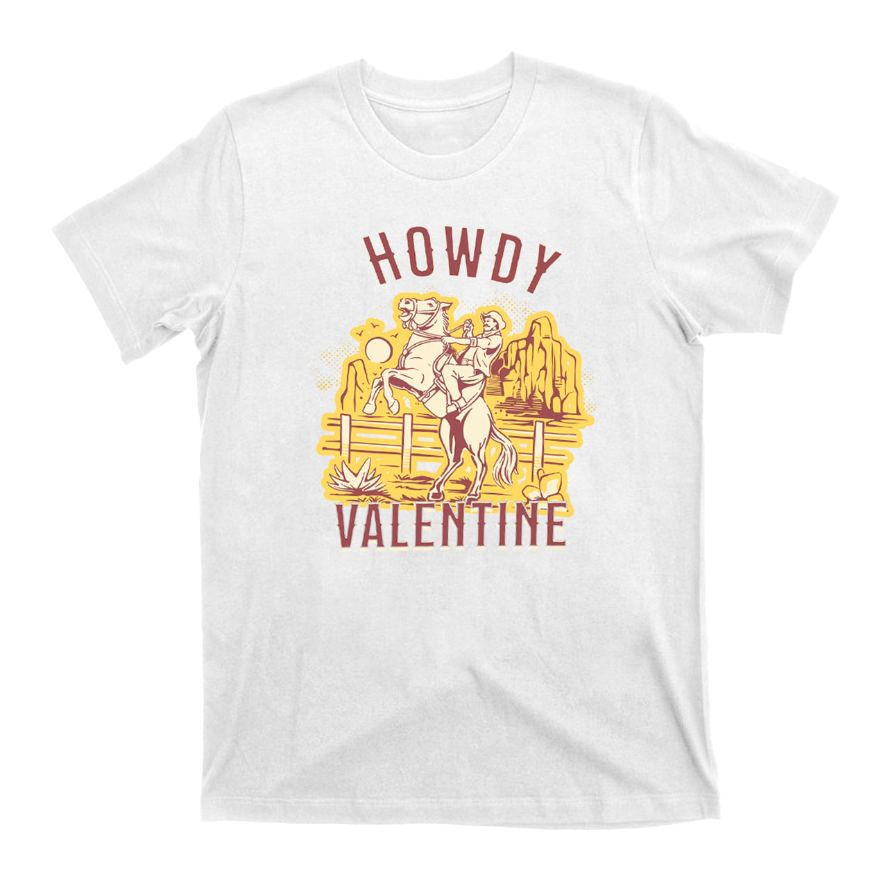 Desert Golden Sunset Howdy Valentine T-Shirts