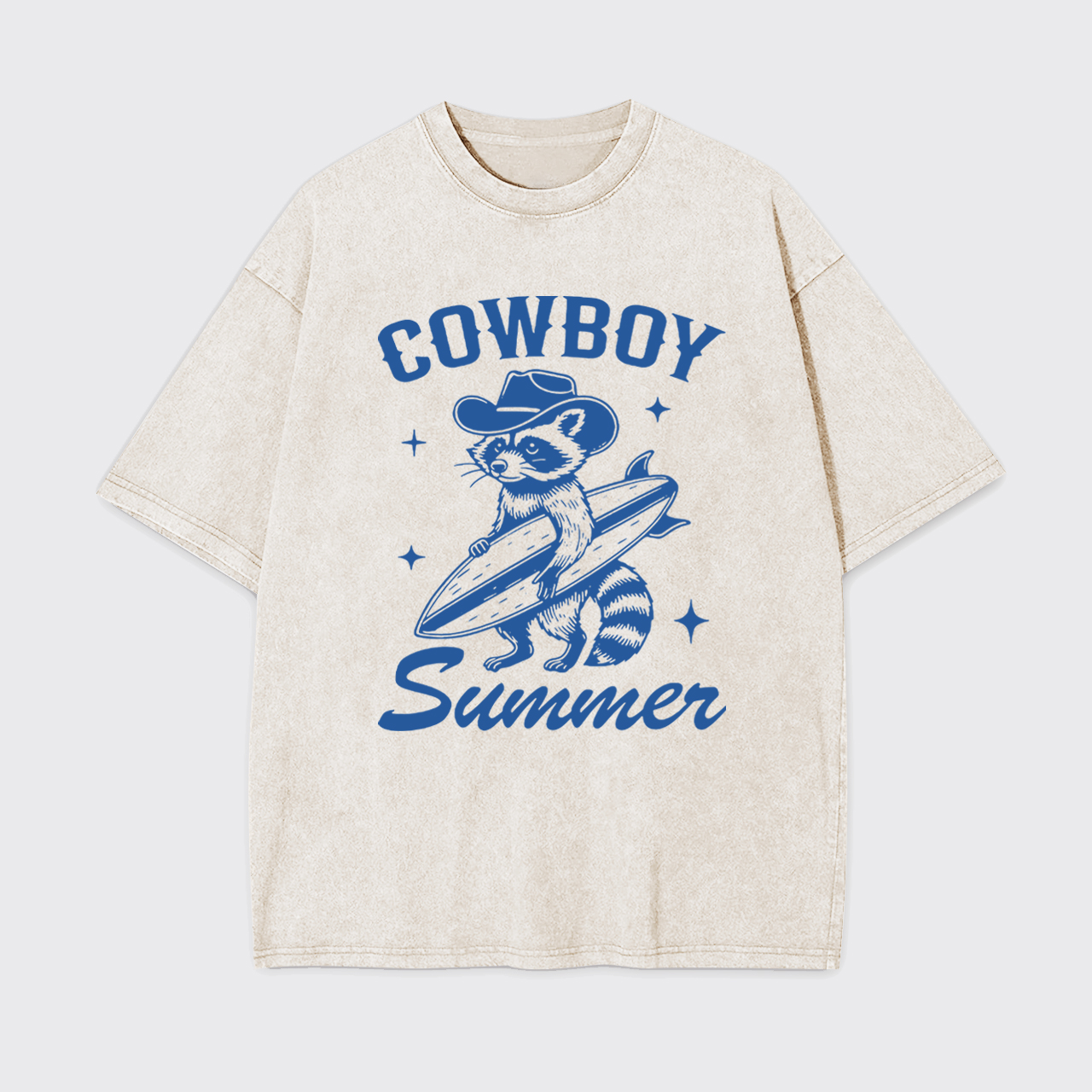 Cowboy Raccoon Summer Garment-dye Tees