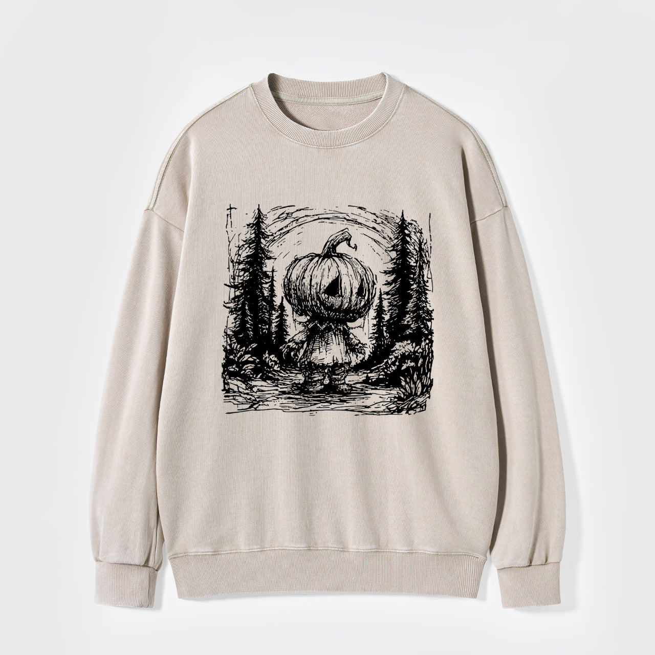 Horror Pumpkin Halloween Washed Sweatshirts
