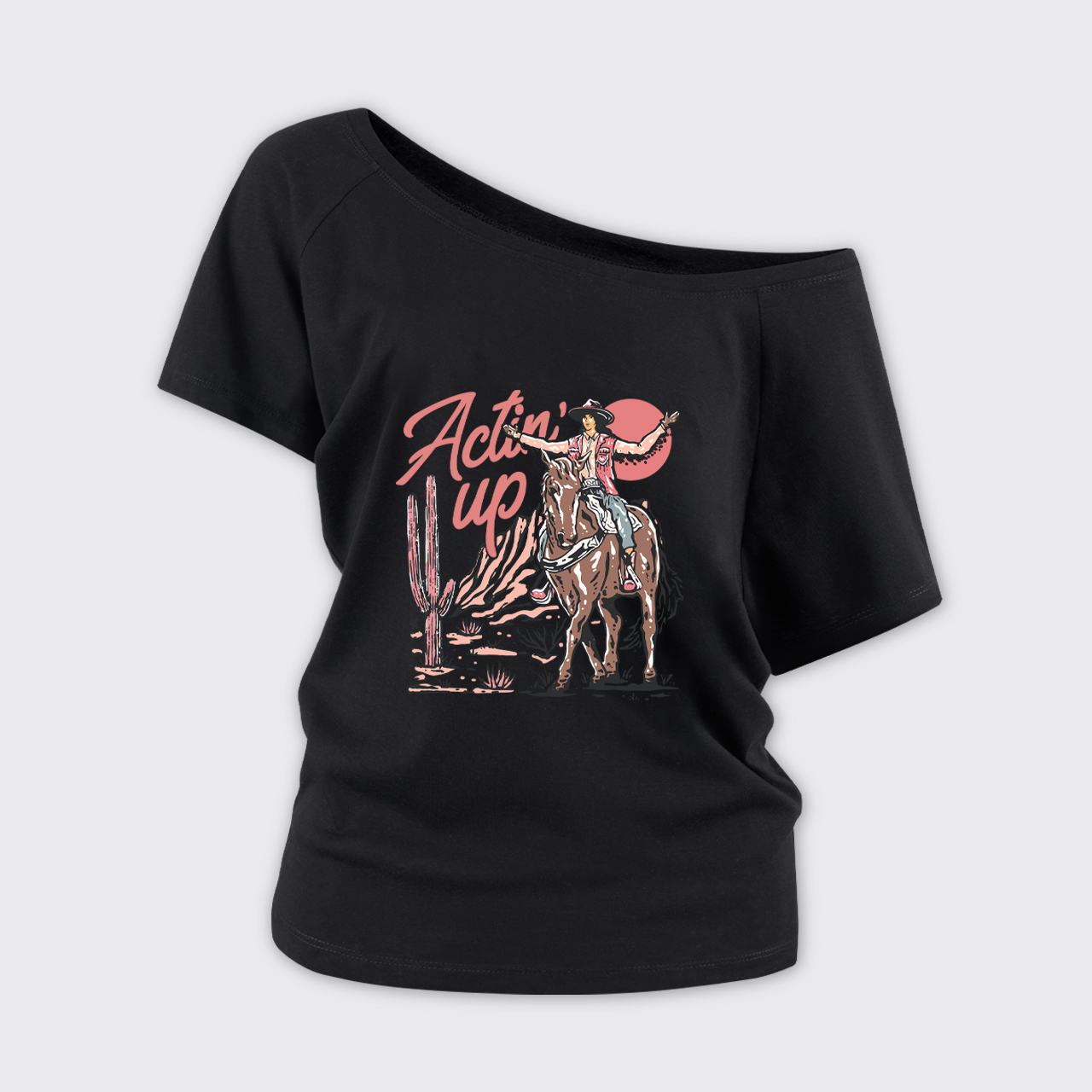 Country Concert Cowgirl Off Shoulder Top