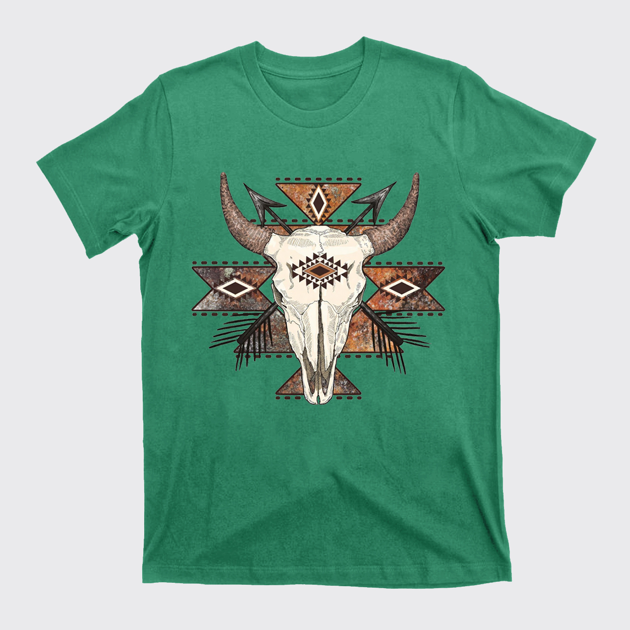 Rustic Aztec Cow Skull T-Shirts