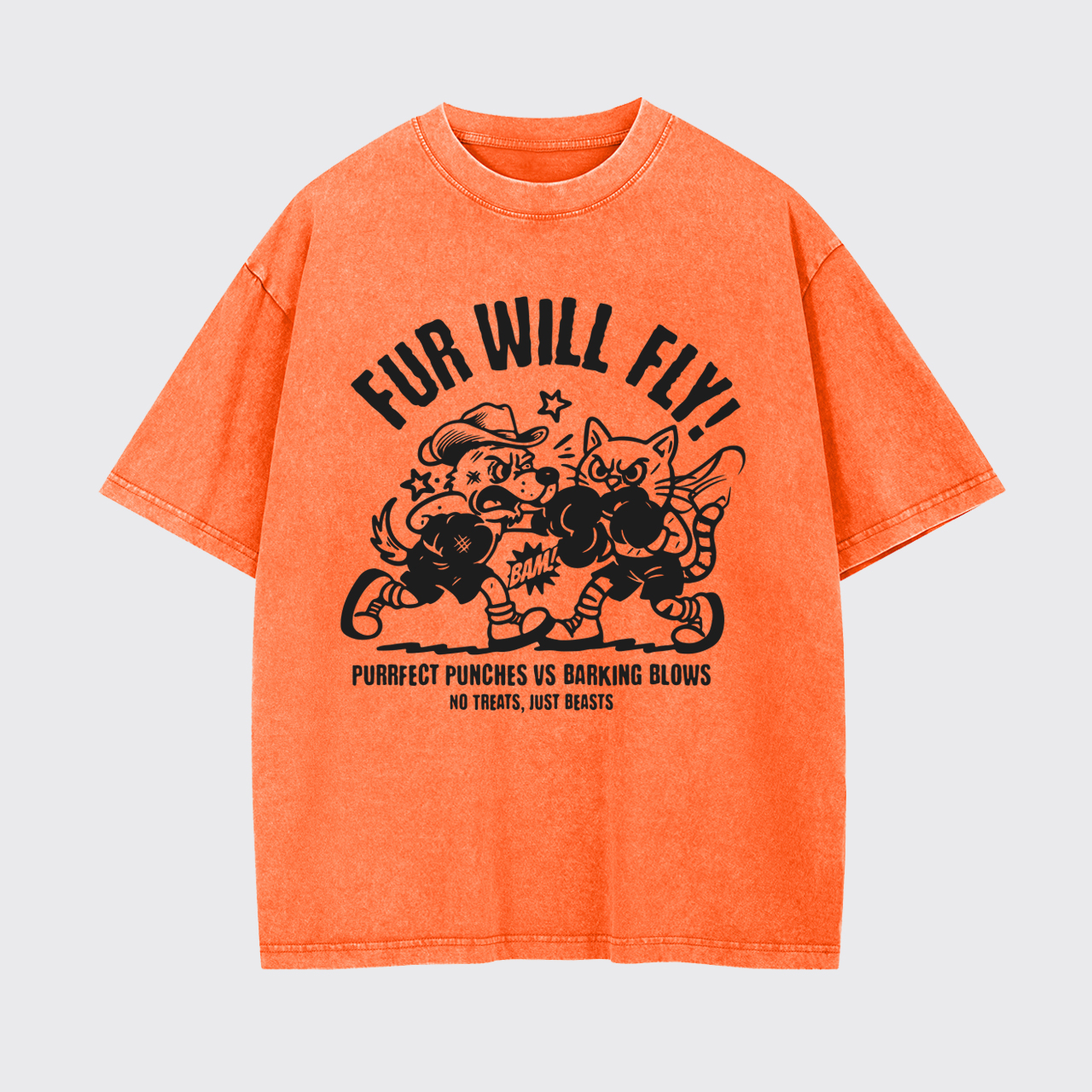 Western Purrfect Punches VS Barking Blows Garment-dye Tees