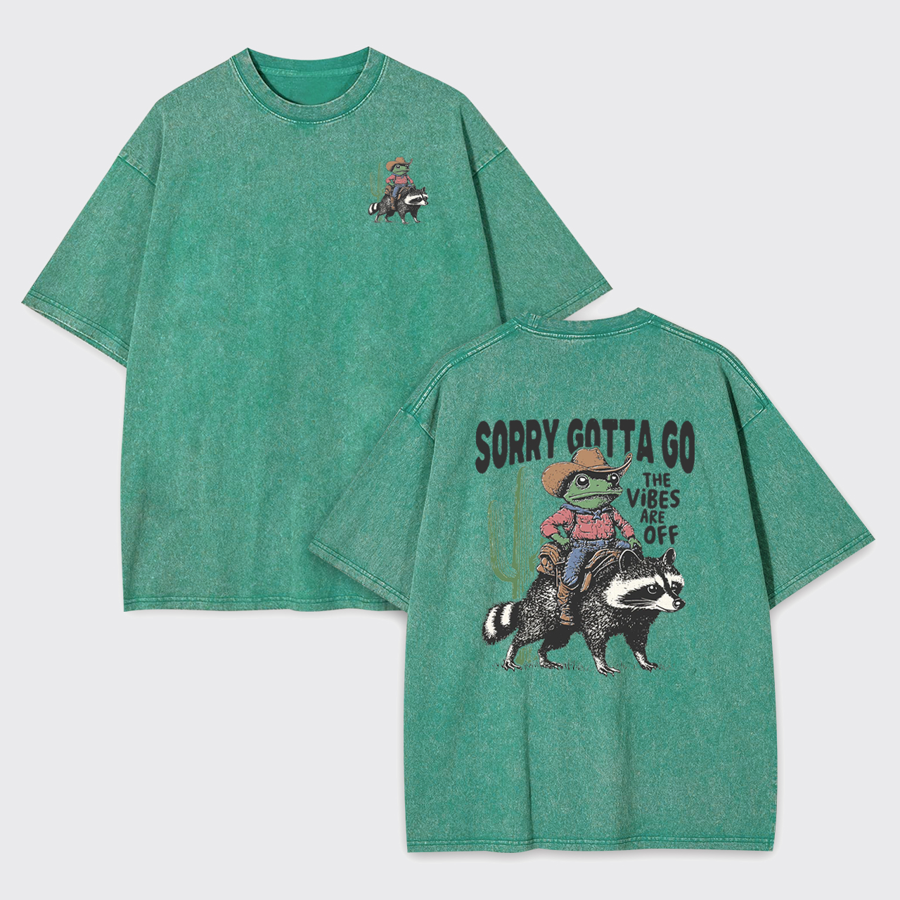 Sorry Gotta Go Funny Raccoon Garment-dye Tees