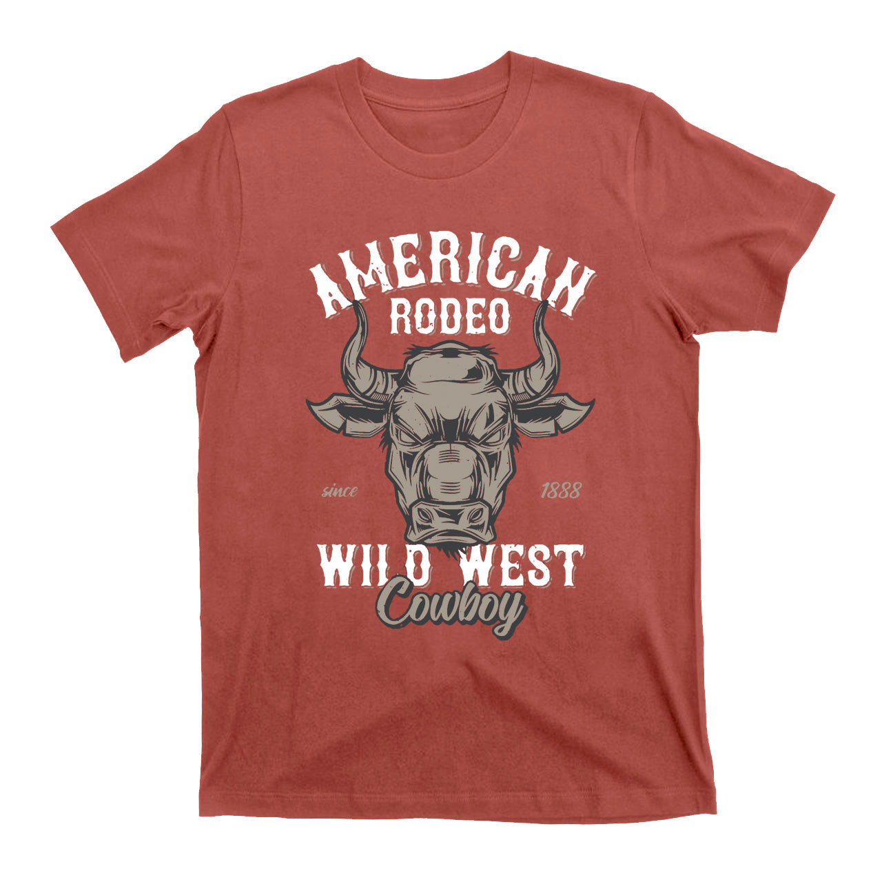 Men's Vintage Rodeo Cowboy Wild West Bull T-shirts