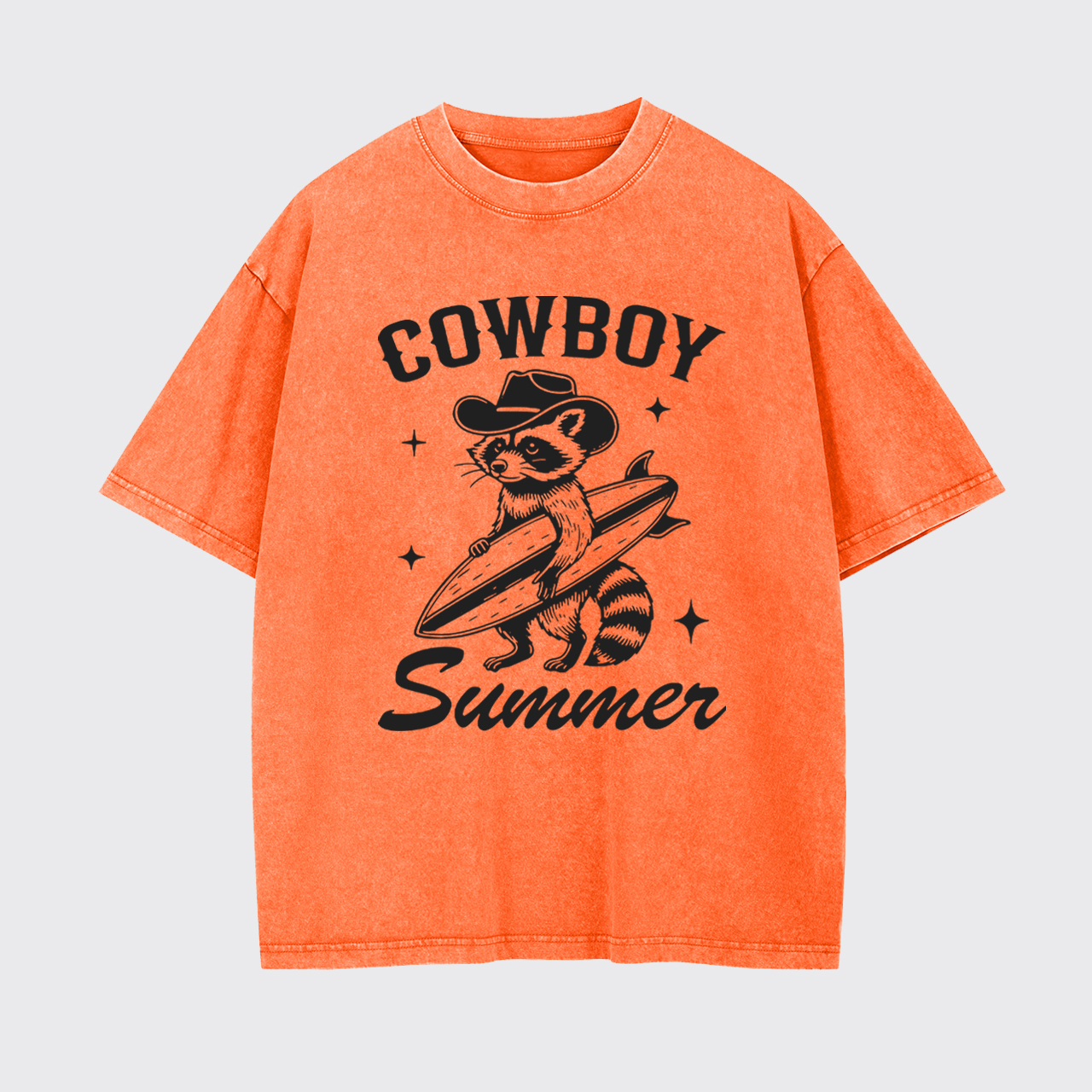 Cowboy Raccoon Summer Garment-dye Tees