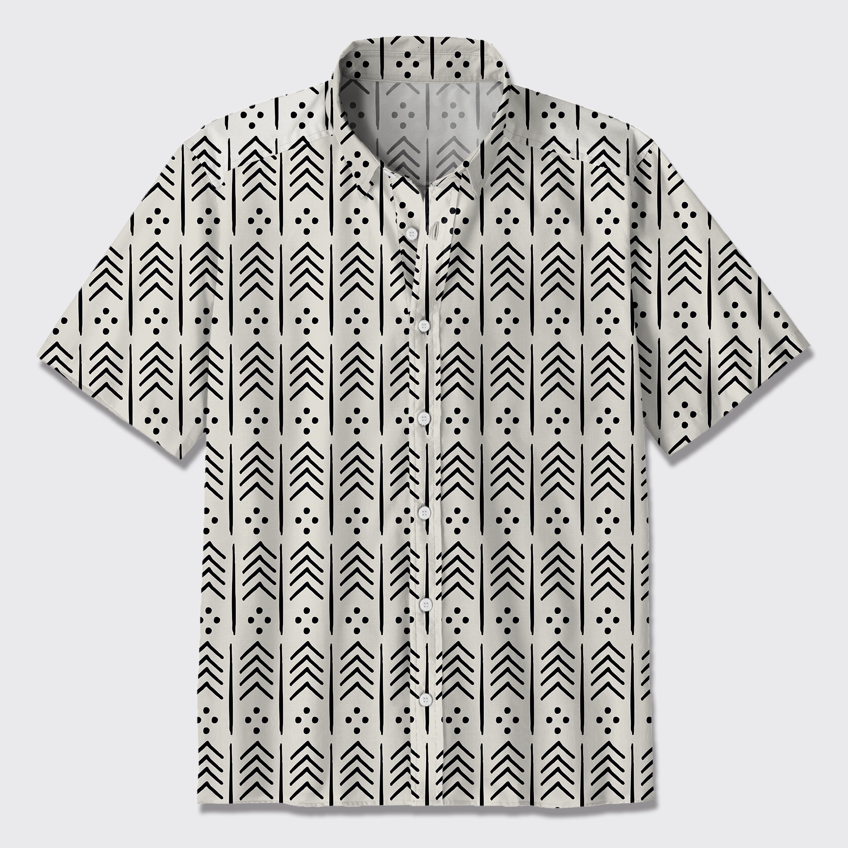 Digital Pattern Button Up Shirts