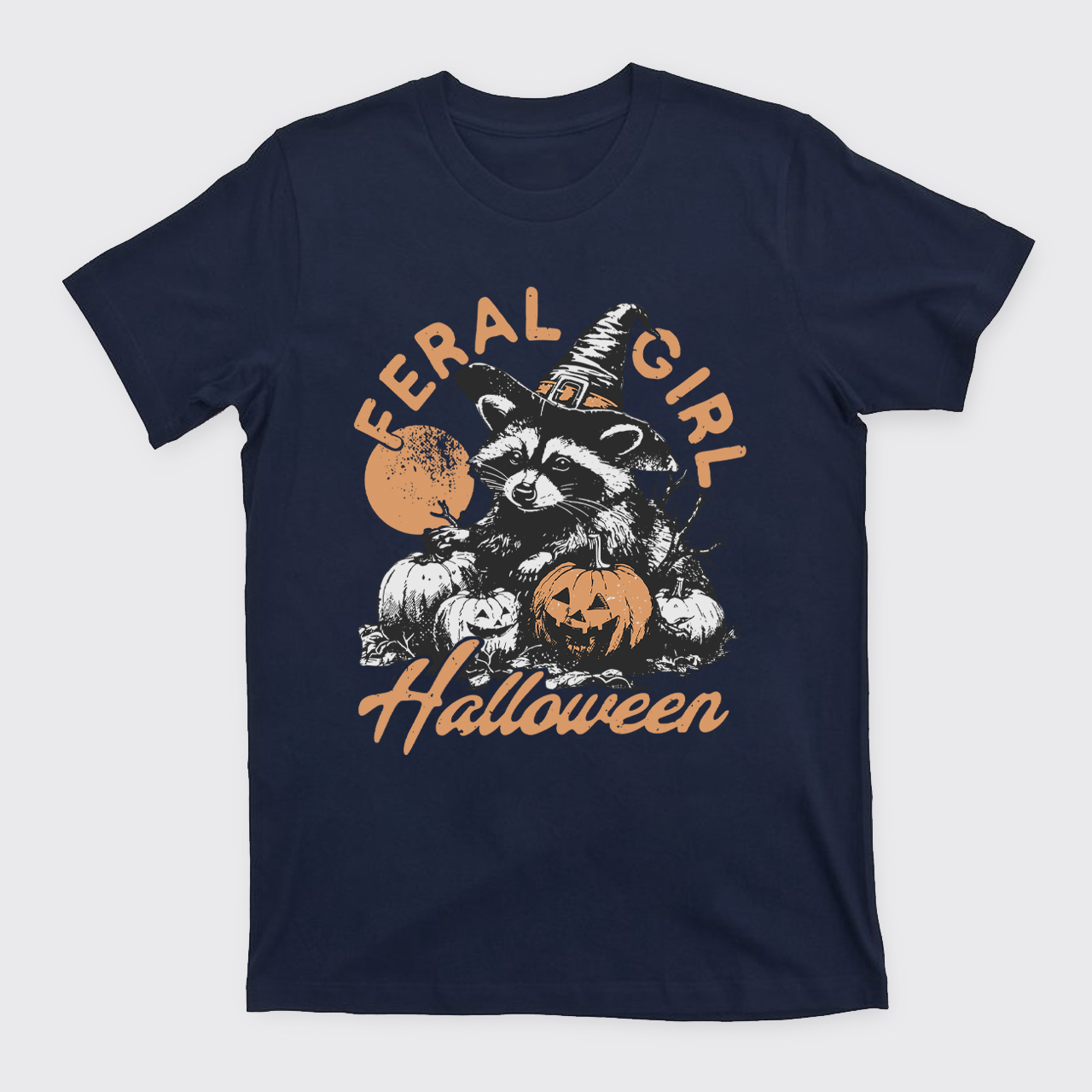 Halloween Feral Girl Raccoon T-Shirts