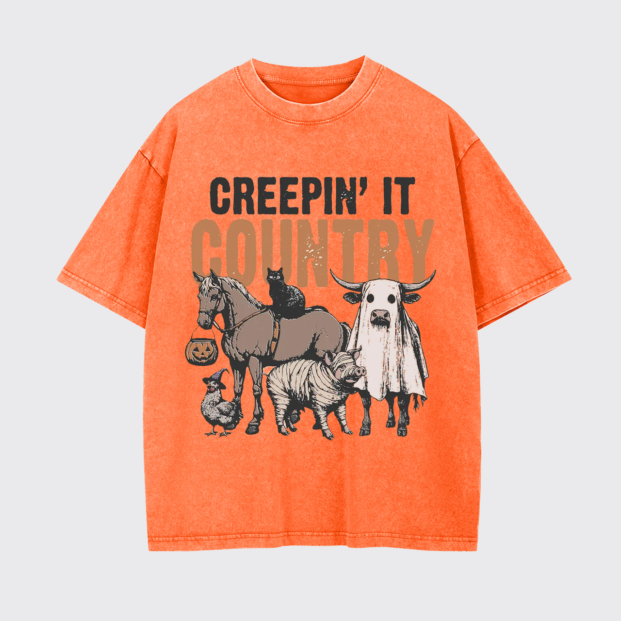 Western Farm Animals Halloween Garment-dye Tees