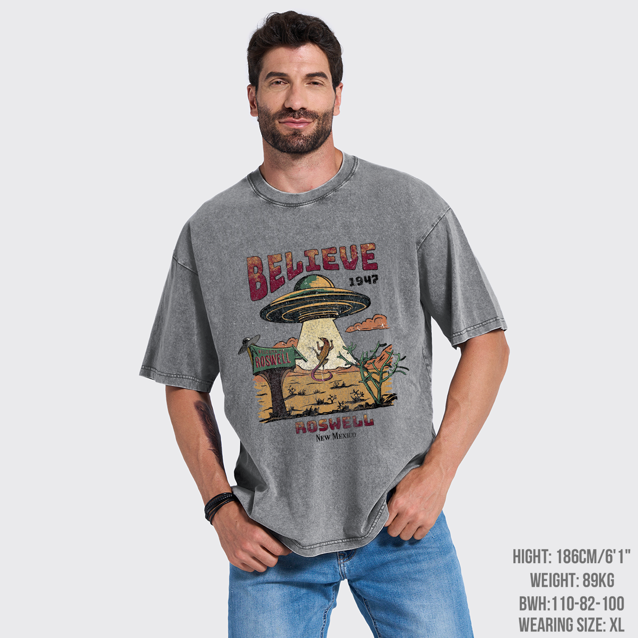 Believe Alien Garment-dye Tees