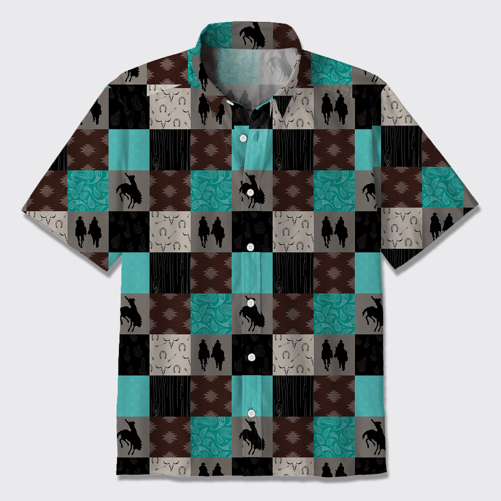 Egg Blue Plaid Button Up Shirts