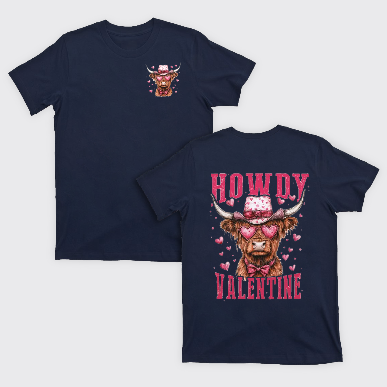 Valentine Highland Cow T-Shirts