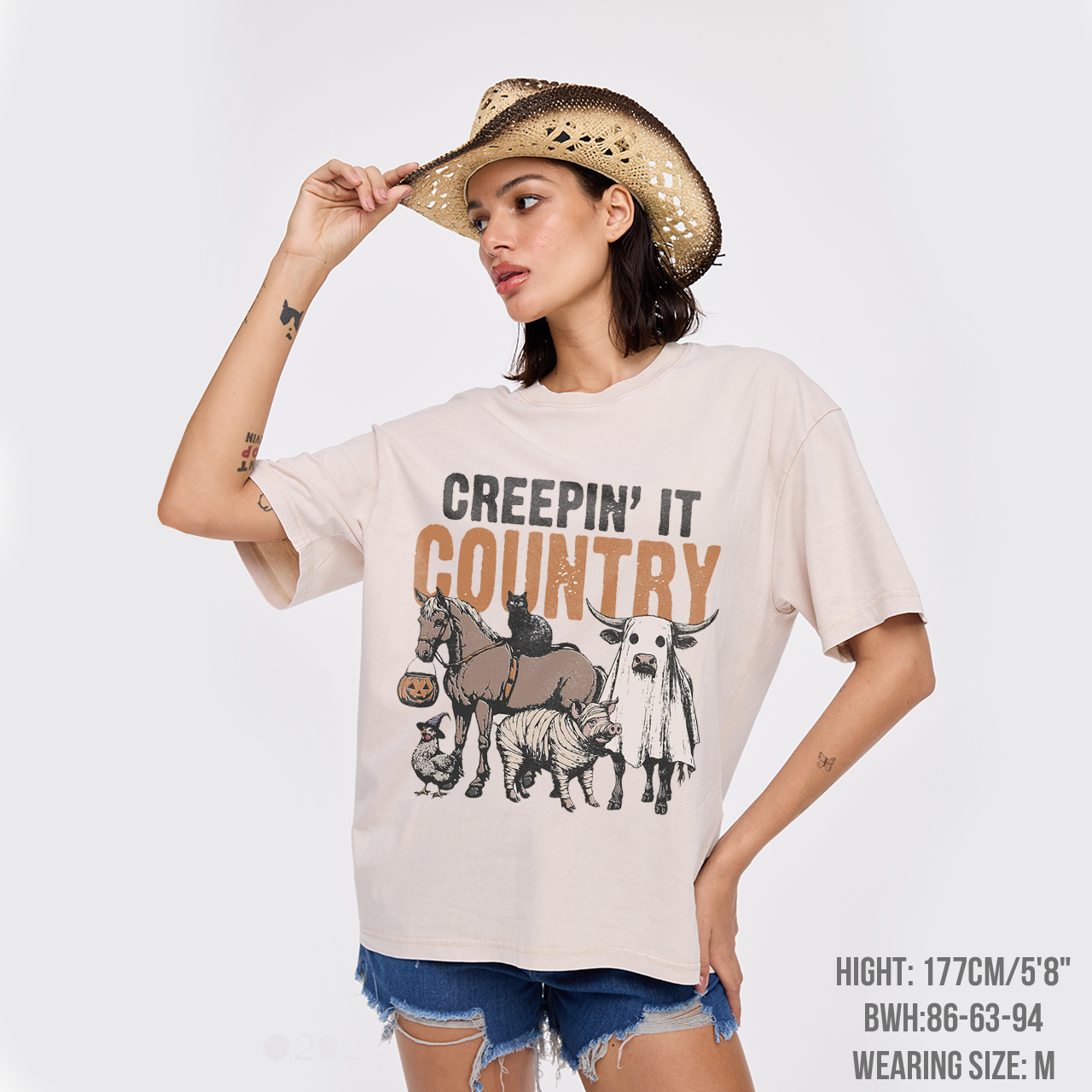 Western Farm Animals Halloween Garment-dye Tees