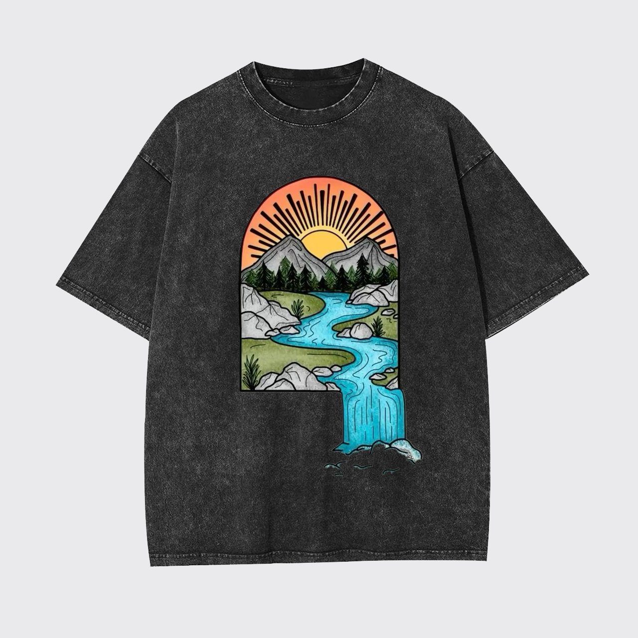 Forest Waterfall Garment-dye Tees