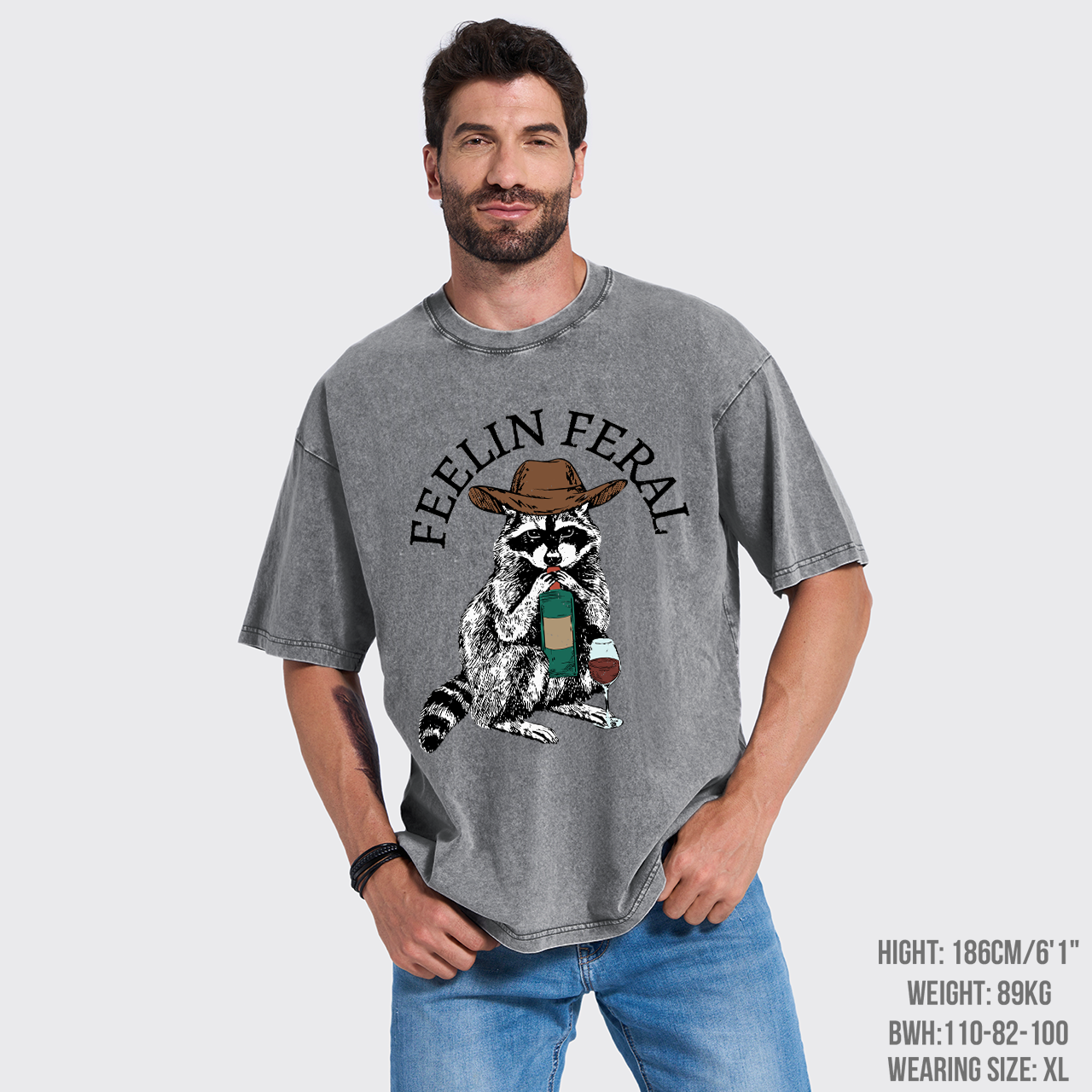 Funny Raccoon Garment-dye Tees