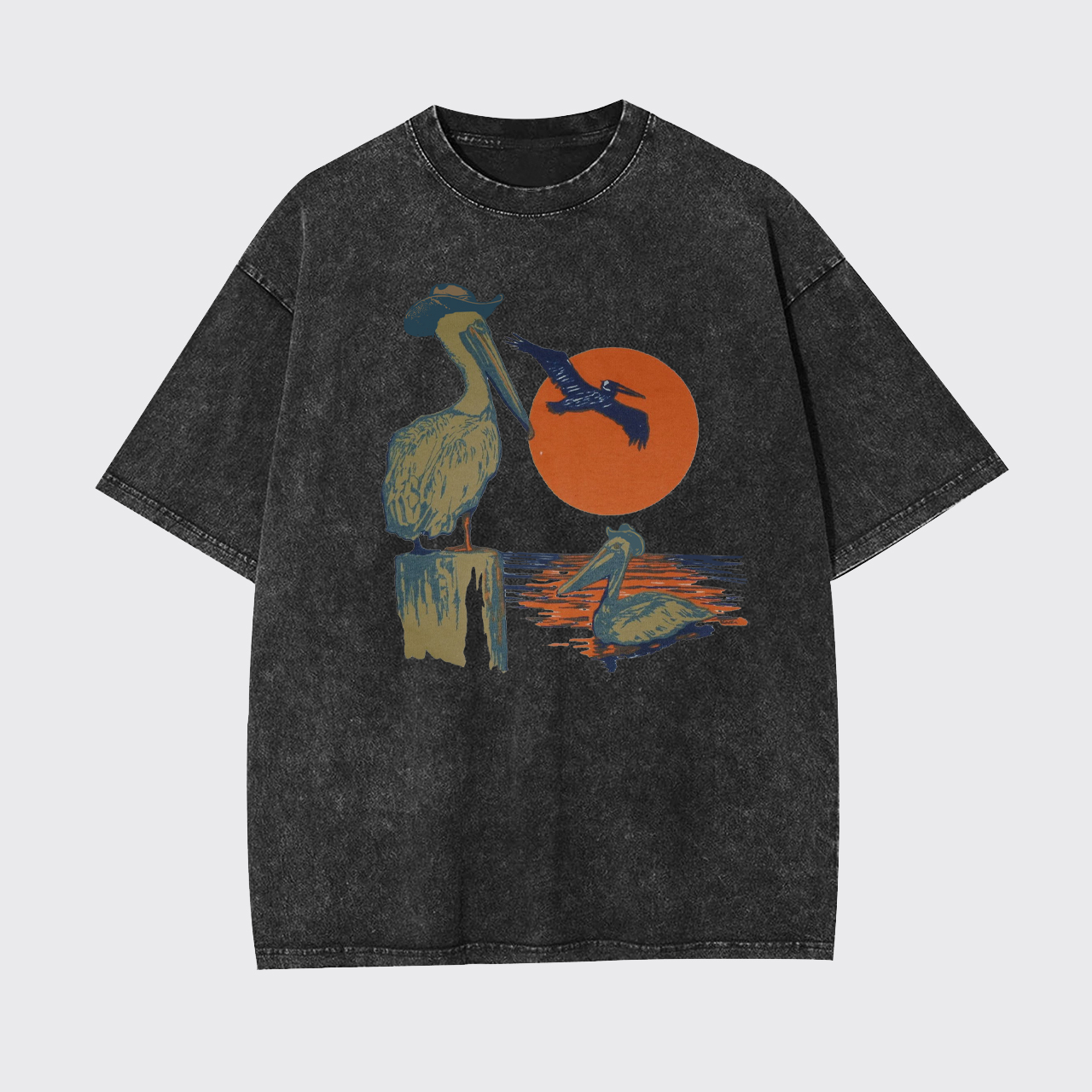 Western Sunset Cowboy Pelican Garment-dye Tees