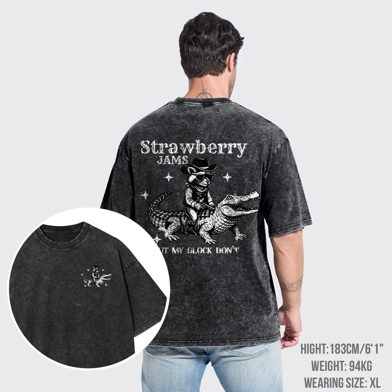 Snarky Sayings-Strawberry Jams But My Glock Don't Garment-dye Tees