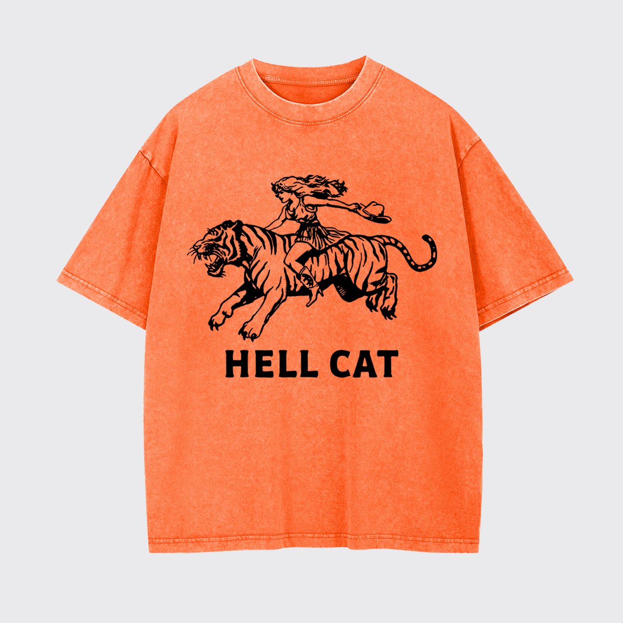 Retro Cowgirl Hell Cat Garment-dye Tees