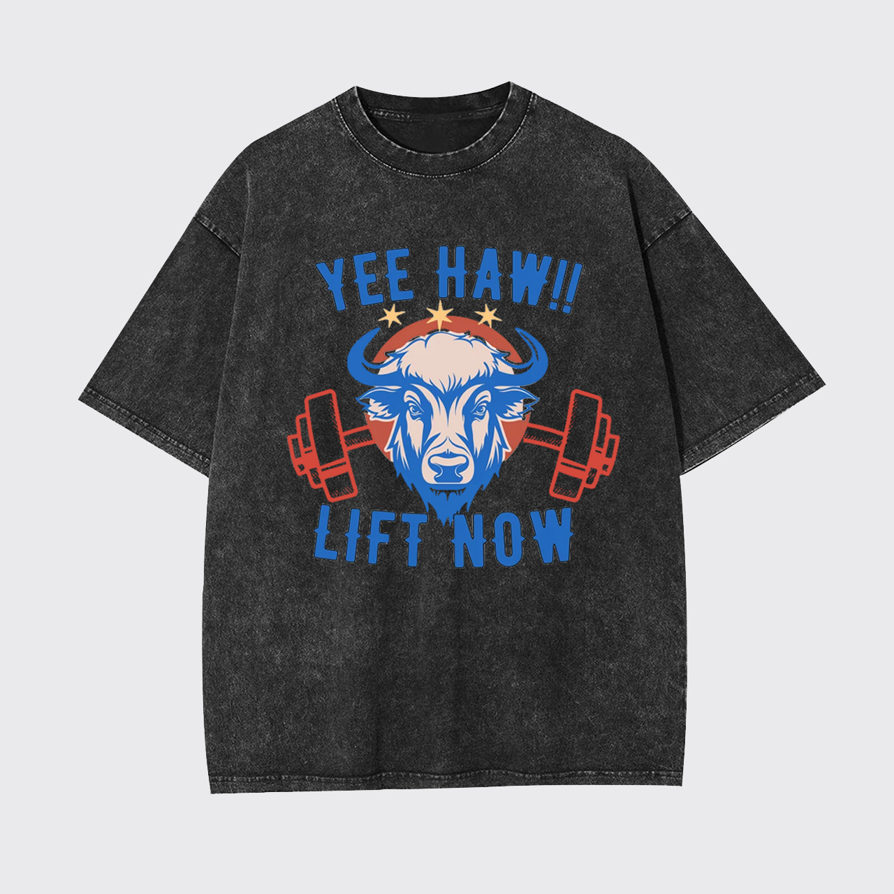 Yee Haw Lift Now Cowboy Gym Garment-dye Tees