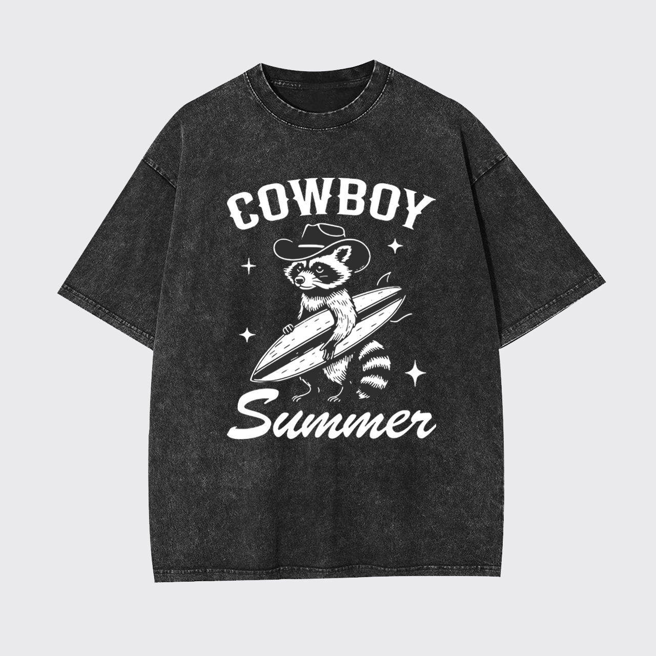 Cowboy Raccoon Summer Garment-dye Tees